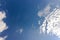 Landscape with blue sky and altocumulus white clouds