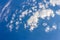 Landscape with blue sky and altocumulus white clouds