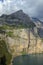 Landscape with Bluemlisalp mountain between Oeschinen mountain station and Oeschinensee lake.