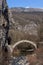 Landscape of Bridge of Kontodimos or Lazaridis in Vikos gorge and Pindus Mountains, Zagori, Epirus, Greece