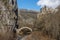 Landscape of Bridge of Kontodimos or Lazaridis in Vikos gorge and Pindus Mountains, Zagori, Epirus, Greece