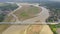 Landscape, bridge over the river and town, top view.The nature of Luzon Island, Philippines. River Town on Luzon Island