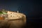 Landscape of Budva fortress at night, Montenegro