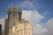 Landscape of building tower with blue sky background in Moscow