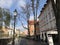 Landscape and buildings in the immediate vicinity of the Franciscan Church of the Annunciation in Ljubljana, Slovenia.