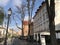 Landscape and buildings in the immediate vicinity of the Franciscan Church of the Annunciation in Ljubljana, Slovenia.