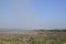 Landscape burning field. The burning of rice straw in the fields. Rice paddies