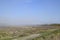 Landscape burning field. The burning of rice straw in the fields. Rice paddies