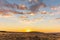 Landscape of Cantal at sunset