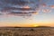 Landscape of Cantal at sunset