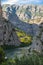 Landscape canyon river Cetina from the Omis. Sunny day
