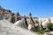 Landscape of cappadocia monks valley with typical fairy chimneys in summer