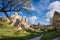 Landscape of Cappadocia, Turkey. The top of the hill is a strange sandstone mountain