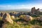 The landscape of cappadocia, Turkey. The view from the top of the hill overlooks the Uchisar Castle