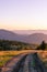 Landscape with carpathian mountains in the spring season