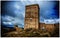 Landscape and castle of the town of Feria located in Extremadura, Spain