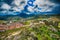 Landscape and castle of the town of Feria located in Extremadura, Spain