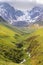 Landscape, Caucasus mountain range, Juta valley, Kazbegi region, Georgia