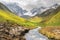 Landscape, Caucasus mountain range, Juta valley, Kazbegi region, Georgia