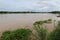 Landscape of the Chao Phraya River, Nakhon Sawan Province, Thailand, flooded