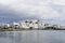 Landscape of Chora in a cloudy day. Naxos island- Greece