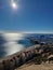landscape of the city of Alicante panorama from the viewpoint of the city and the port on a warm sunny day