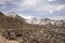 Landscape and cityscape of Leh Ladakh Village with Himalaya mountain from viewpoint of Leh Stok Palace in Jammu and Kashmir, India