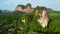 landscape cliff mountains rock thailand. Best aerial top view flight drone
