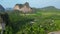 landscape cliff mountains rock thailand. Lovely aerial top view flight drone