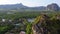 landscape cliff mountains rock thailand. Magic aerial top view flight drone
