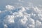 Landscape of cloud floating on sky through window plane