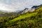 Landscape with clouds, jungles, mountains and crops Andes, Ecuador