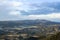 Landscape with clouds of the Sierra de Mariola from the Fuente Roja Natural Park in Alcoy