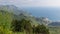 Landscape of the coastline of Montenegro from the mountain