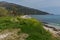 Landscape of coastline of Thassos island, Greece