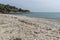 Landscape of coastline of Thassos island, Greece