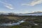 Landscape of cold harsh tundra in Dovrefjell national park