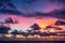 Landscape colorful clouds in the sky sunset or sunrise over sea with reflection in the tropical sea,Beautiful landscape scenery,