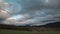 Landscape in Corbieres with moving clouds filmed in timelapse, France