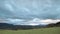 Landscape in Corbieres with moving clouds filmed in timelapse, France