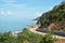 Landscape of curve road and sea from Nang Phaya hill scenic point in Thailand