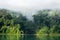 Landscape of dense tropical rainforest at Rajjaprabha Dam or Cheow Lan Dam Guilin of Thailand