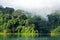 Landscape of dense tropical rainforest at Rajjaprabha Dam or Cheow Lan Dam Guilin of Thailand