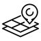 Landscape designer gps pin icon, outline style