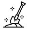 Landscape designer shovel icon, outline style