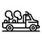 Landscape designer truck icon, outline style