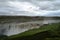 Landscape with Dettifoss waterfall in Jokulsargljufur national park Iceland