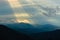 Landscape of Divcibare mountain with dark clouds at Sunset