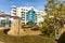 Landscape diversity of the inner courtyards of the Pomorie hotels, Bulgaria