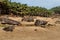 Landscape dolmen burial chambers at neolithic park